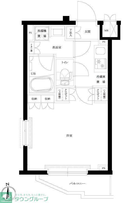 ルーブル川崎宮前平(1K/4階)の間取り写真
