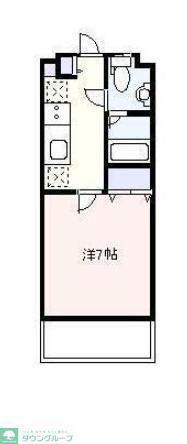 第5ベルビュー(1K/4階)の間取り写真