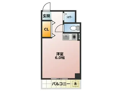 グリーンピア氷川(ワンルーム/4階)の間取り写真