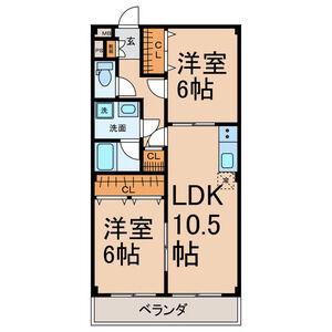 パーク小倉(2LDK/4階)の間取り写真