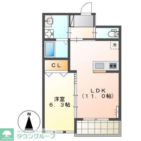 LEGACY稲毛(1LDK/3階)の間取り写真