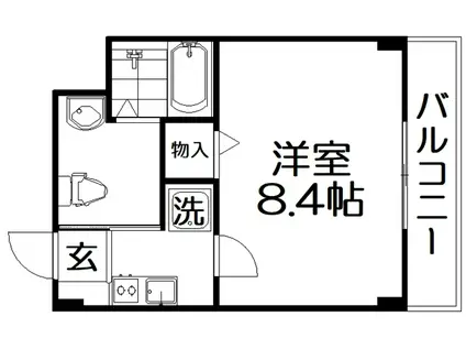 ダブルツリー7番館(1K/4階)の間取り写真