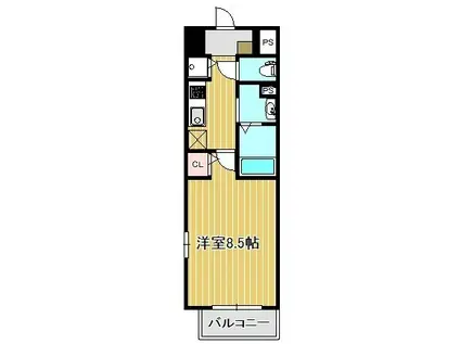 ルーバン・ドゥール(1K/2階)の間取り写真