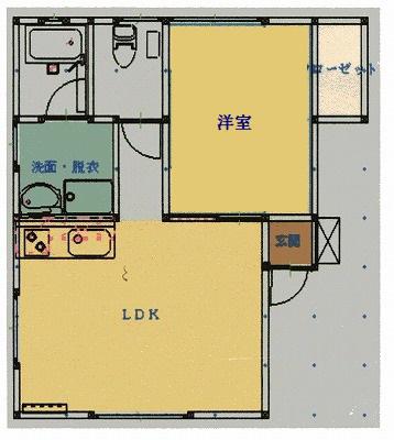 コーポ摩天楼(1LDK/2階)の間取り写真