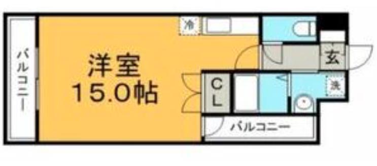 リード中央町(ワンルーム/13階)の間取り写真