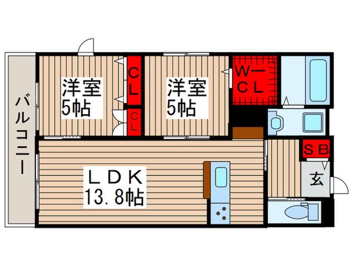 LA・PRIMEL(2LDK/2階)の間取り写真