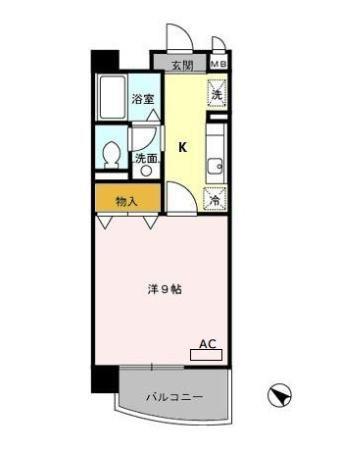パレドールKONISHI(1K/5階)の間取り写真