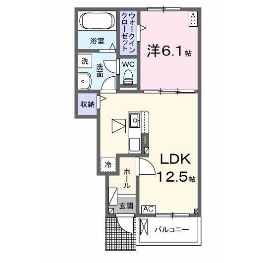 名鉄竹鼻線 不破一色駅 徒歩18分 2階建 新築(1LDK/1階)の間取り写真