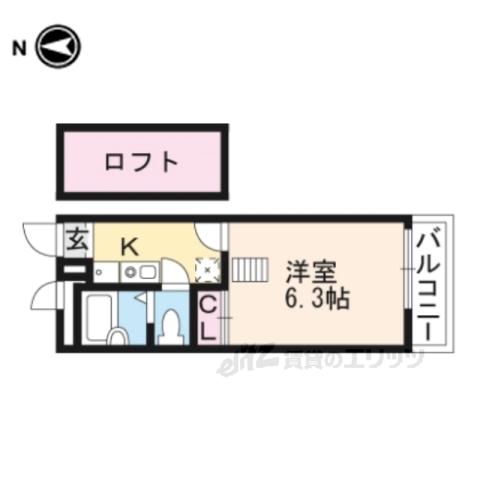 西野山マンション(1K/1階)の間取り写真