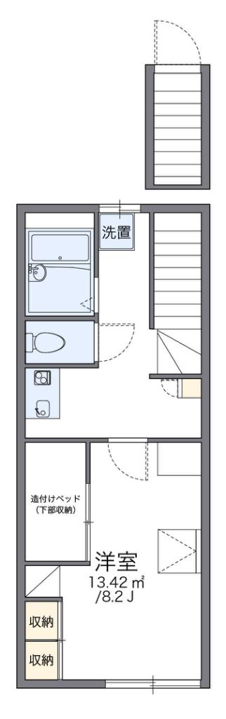 レオパレス丸の内(1K/2階)の間取り写真