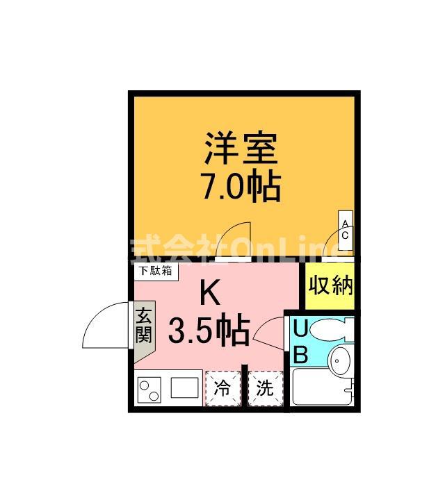 ジュネス小阪(1K/2階)の間取り写真