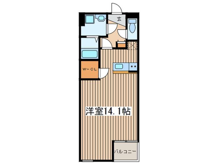 シェモア(ワンルーム/1階)の間取り写真