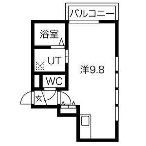 BIPPLE(ワンルーム/3階)の間取り写真