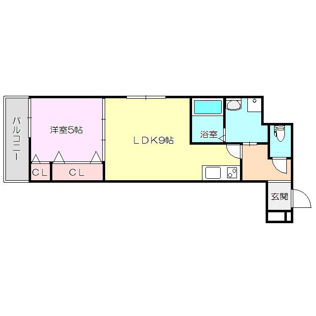 フジパレス上新庄Ⅱ番館(1LDK/1階)の間取り写真
