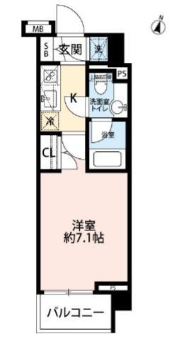 パレステュディオ代々木上原(1K/3階)の間取り写真
