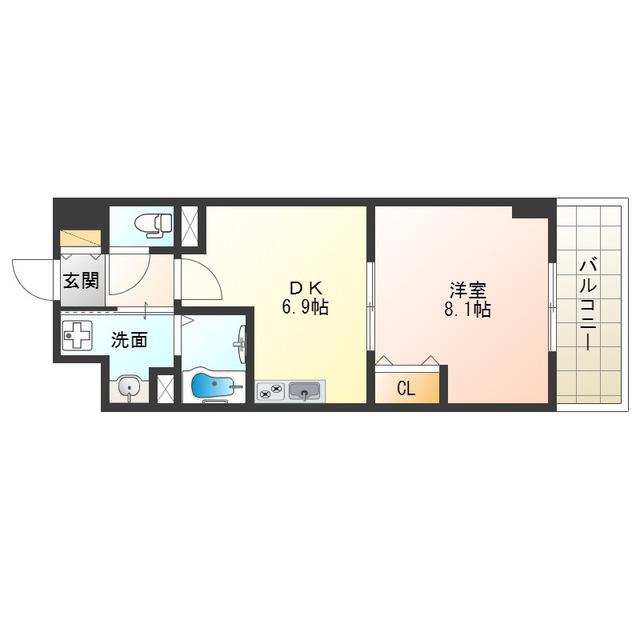 ミルフィーユ(1DK/5階)の間取り写真