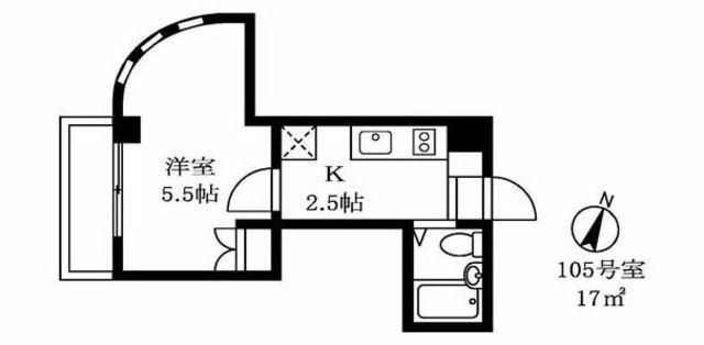 ドルフ池上(1K/1階)の間取り写真