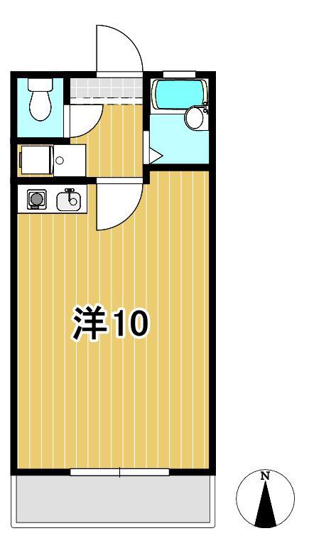 パレロワイヤル(ワンルーム/2階)の間取り写真