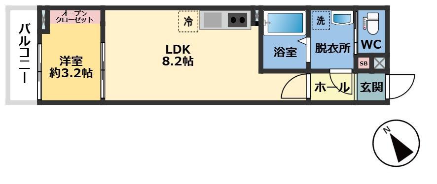 メゾン・ドゥ・アッシュ柏の葉(1LDK/3階)の間取り写真