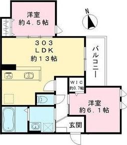 エスポワレジデンス(2LDK/2階)の間取り写真