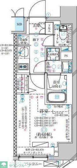 ディアレイシャス大須観音III(1K/2階)の間取り写真