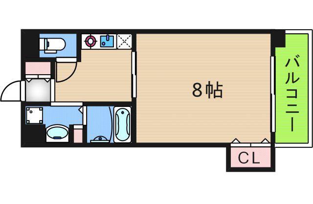 プレサンスフジ(1K/5階)の間取り写真