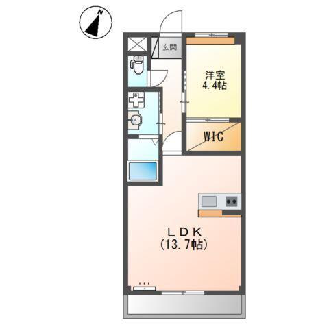 グランドフィルコース(1LDK/2階)の間取り写真