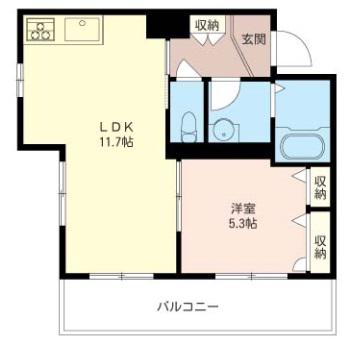グランエスポワール(1LDK/2階)の間取り写真