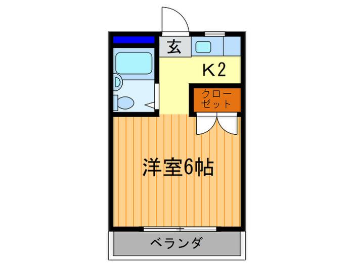 ドムス松ヶ崎(1K/1階)の間取り写真