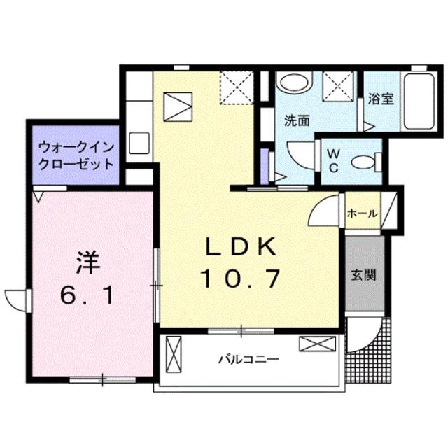 辻野タウンハイツ(1LDK/1階)の間取り写真