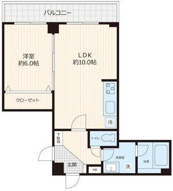 エトワール常盤台(1LDK/1階)の間取り写真