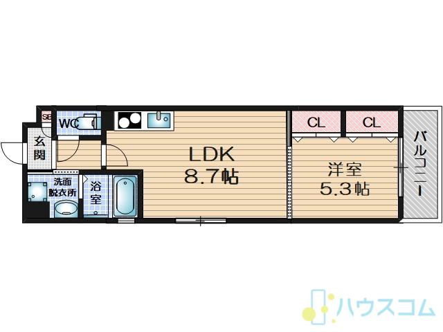 ピレーネ一津屋(1LDK/1階)の間取り写真