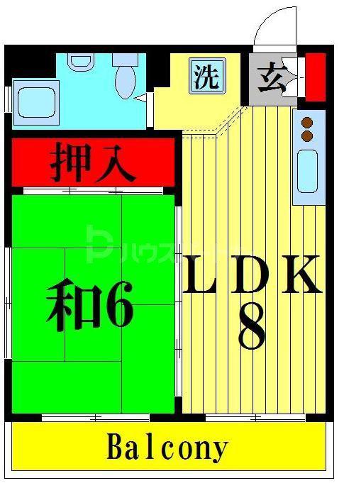 泉コープ東(1LDK/6階)の間取り写真