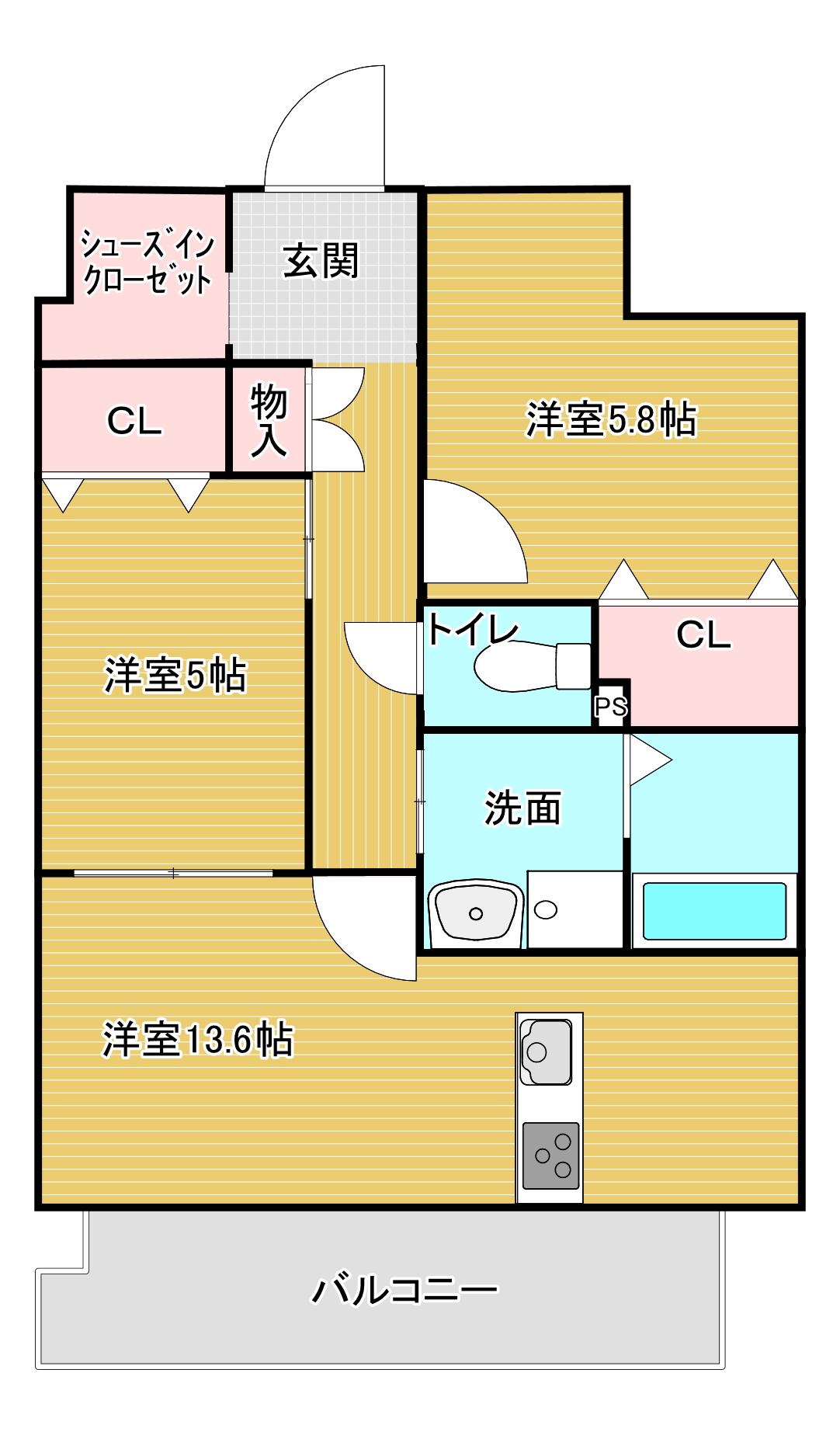 LOU PREMIE(2LDK/7階)の間取り写真
