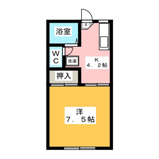 パークハイム大塚II(1K/1階)の間取り写真
