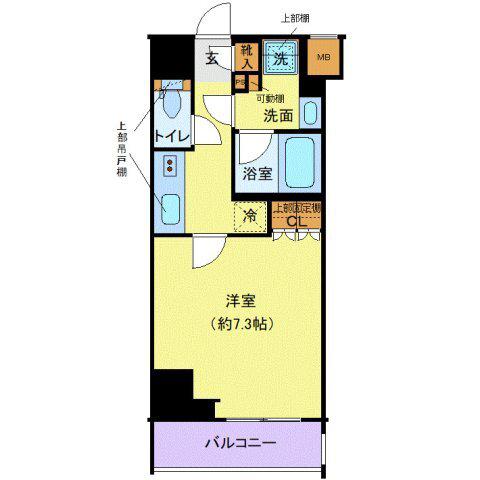 クレヴィスタ亀戸III(1K/2階)の間取り写真