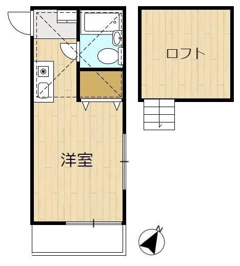 パレス二俣川(ワンルーム/2階)の間取り写真