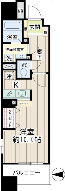 ナイスアーバン川崎ウエストモール(ワンルーム/3階)の間取り写真