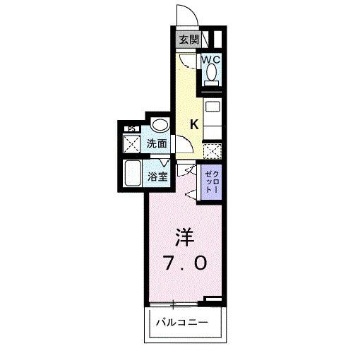 メゾンド・御領町(1K/2階)の間取り写真