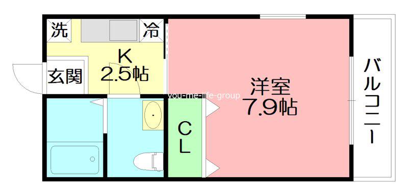 モノリス(1K/1階)の間取り写真