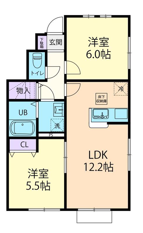 フォーゲル(2LDK/1階)の間取り写真