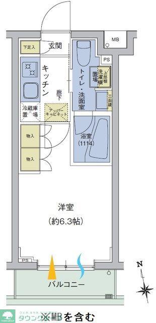 アジールコート品川中延(1K/1階)の間取り写真