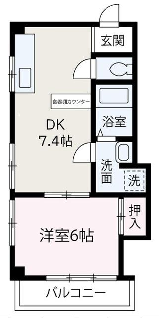ビッグワンハイツ(1DK/3階)の間取り写真