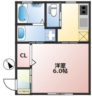 BELLA VISTA十条(1K/1階)の間取り写真