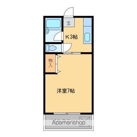シェーンブルン(1K/2階)の間取り写真