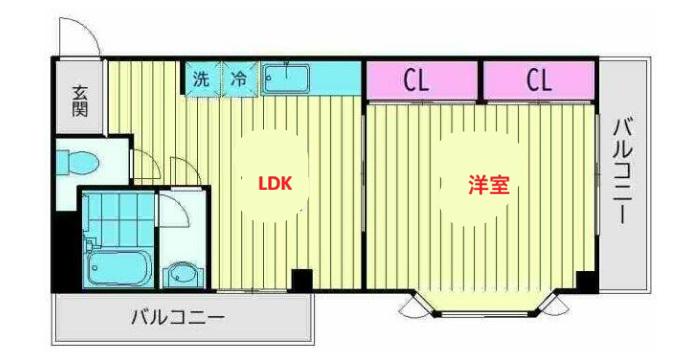 クローバーハイムII(1LDK/3階)の間取り写真