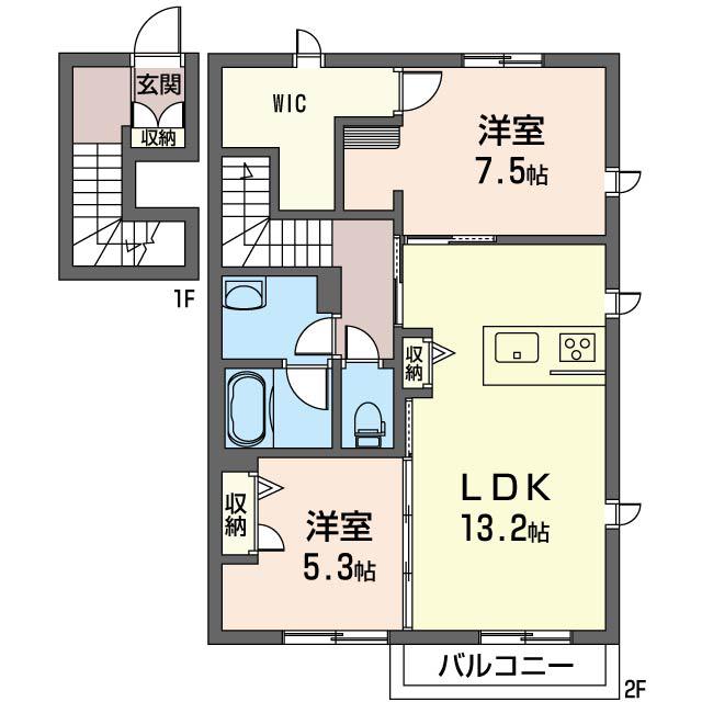 サラ A(2LDK/2階)の間取り写真