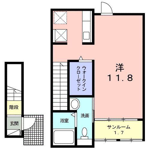 ジェントリー河原町(ワンルーム/2階)の間取り写真