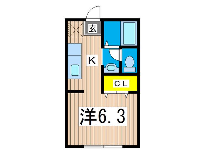ノイハウスB(1K/1階)の間取り写真