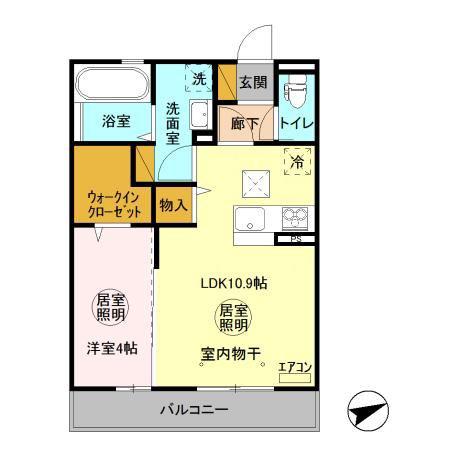 レフィナード(1LDK/1階)の間取り写真